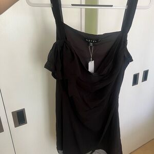 Motel Rocks Black Draped mini dress